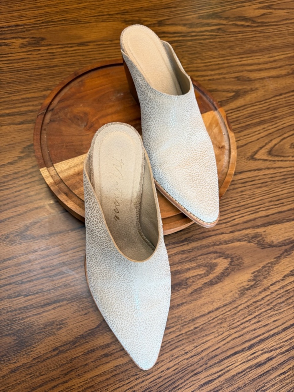 Matisse Pointed-Toe Slip-On Mule in Light Tan